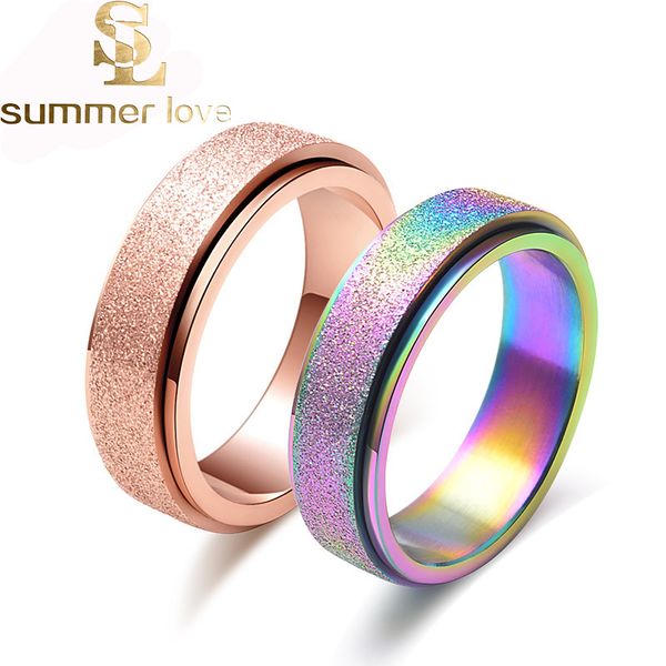 6mm colorful spinner rings charm titanium steel matte engagement rings for women stainless steel jewelry wholesale, Golden;silver
6mm colorful spinner rings charm titanium steel matte engagement rings for women stainless steel jewelry wholesale, Golden;silver