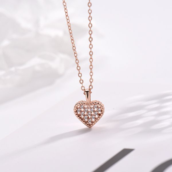 contracted sweet girl pendant chain of clavicle set auger grid s925 pure silver necklace love manufacturer wholesale
contracted sweet girl pendant chain of clavicle set auger grid s925 pure silver necklace love manufacturer wholesale