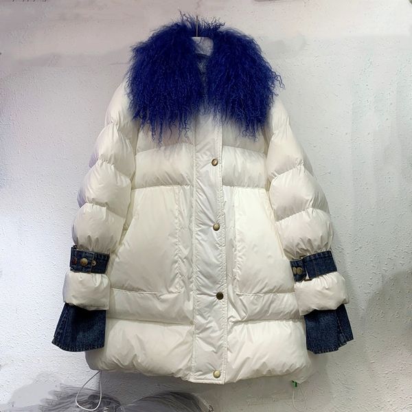 real fur parka women new winter long jacket coat denim patch long sleeve loose padded jacket women's warm winter coat, Black
real fur parka women new winter long jacket coat denim patch long sleeve loose padded jacket women's warm winter coat, Black