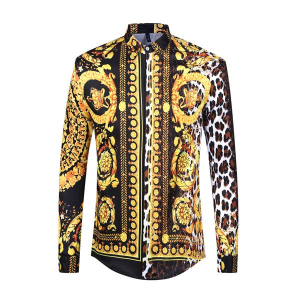 2019 spring autumn luxury designer medusa men social printed dress shirt slim fit cotton shirts for men black print brand business clot, White;black
2019 spring autumn luxury designer medusa men social printed dress shirt slim fit cotton shirts for men black print brand business clot, White;black