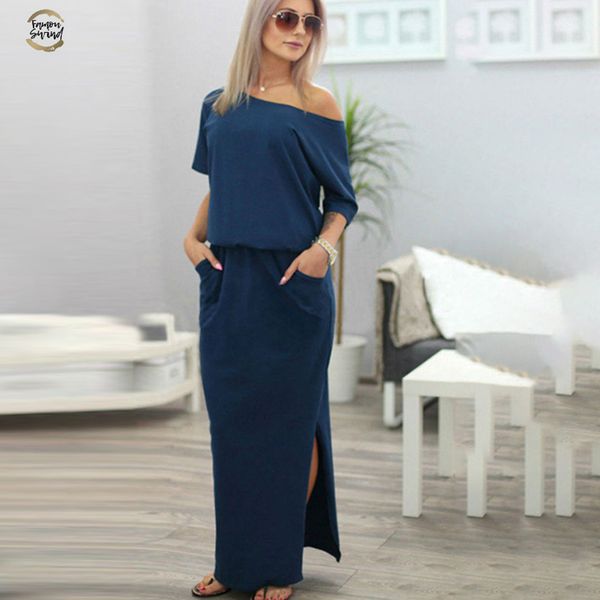 2019 summer dress women boho maxi dress short sleeve side slit loose evening party long beach dress with pocket vestidos, Black;gray
2019 summer dress women boho maxi dress short sleeve side slit loose evening party long beach dress with pocket vestidos, Black;gray