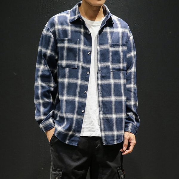 japan style men shirt brand new 2019 spring long sleeve shirt men plus size loose casual plaid shirts streetwear blouse homme, White;black
japan style men shirt brand new 2019 spring long sleeve shirt men plus size loose casual plaid shirts streetwear blouse homme, White;black