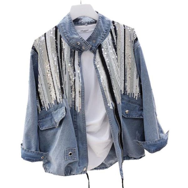 2019 sequins denim jacket women bomber jacket fashion long sleeves coats vintage hippie jeans lm032, Black;brown
2019 sequins denim jacket women bomber jacket fashion long sleeves coats vintage hippie jeans lm032, Black;brown