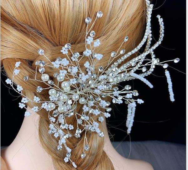 inlaid bit decorated bride wedding hair accessories pearl side clip wedding wedding style accessories, Silver
inlaid bit decorated bride wedding hair accessories pearl side clip wedding wedding style accessories, Silver