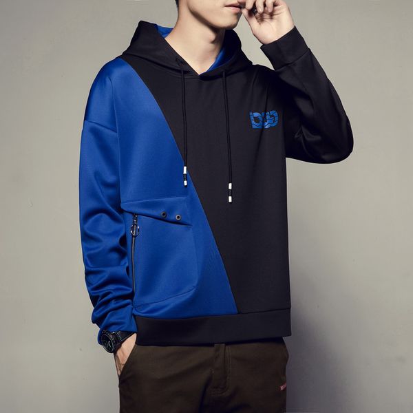 cool hoodies hooded sportswear men's fashion long-sleeved round neck solid color patchwork sweater blouse, Black
cool hoodies hooded sportswear men's fashion long-sleeved round neck solid color patchwork sweater blouse, Black