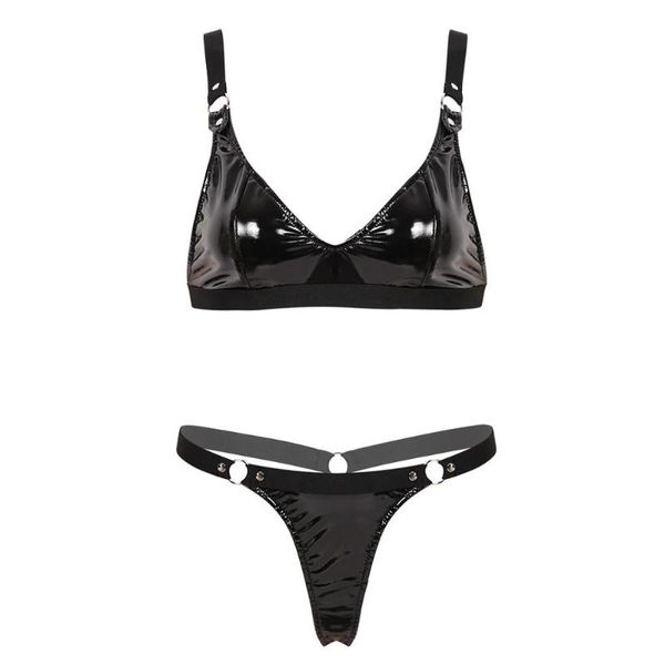 bras sets women bikini lingerie set for wet look patent leather elastic shoulder straps bra with mini g-string thong underwear, Red;black
bras sets women bikini lingerie set for wet look patent leather elastic shoulder straps bra with mini g-string thong underwear, Red;black