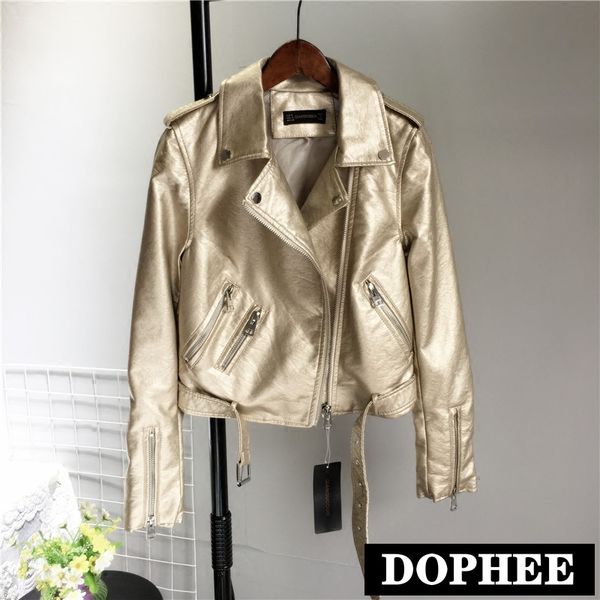 women metal bright leather jacket spring and autumn fashion motorcycle short pu leather jacket lady's slim coat outwear, Black
women metal bright leather jacket spring and autumn fashion motorcycle short pu leather jacket lady's slim coat outwear, Black