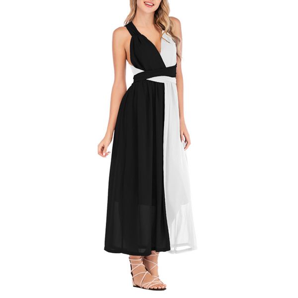 2019 new ladies fashion v-neck stitching wedding prom cocktail big pendulum dress, Black;gray
2019 new ladies fashion v-neck stitching wedding prom cocktail big pendulum dress, Black;gray