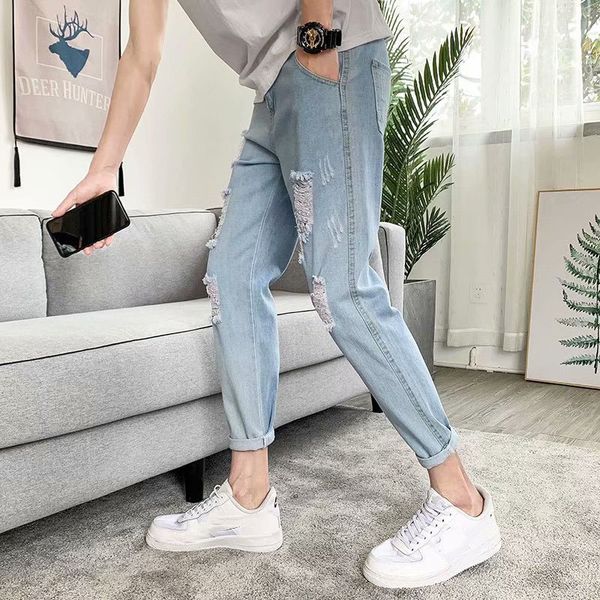 men's jeans wholesale teenagers spring and autumn ankle length white light blue small leg broken straight slim
men's jeans wholesale teenagers spring and autumn ankle length white light blue small leg broken straight slim
