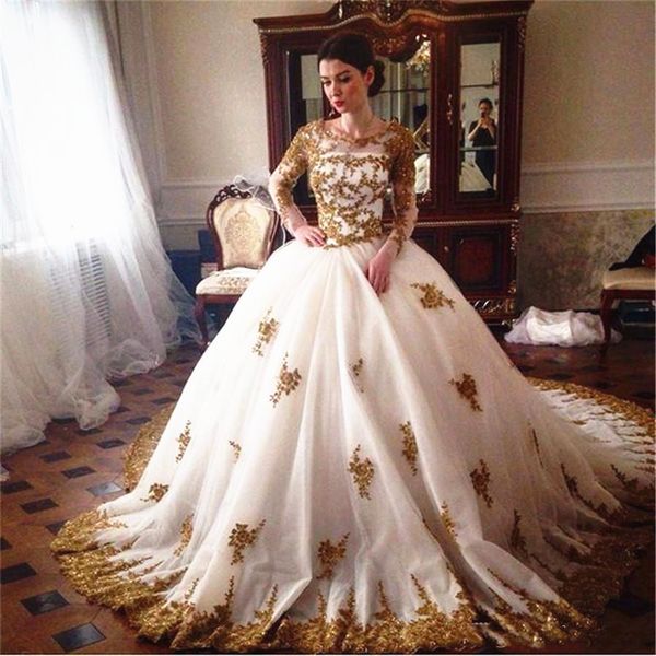white and gold lace sparkly wedding dress ball gown long trail lonh sleeve round neck gorgeous bridal gowns custom size 202 classic
white and gold lace sparkly wedding dress ball gown long trail lonh sleeve round neck gorgeous bridal gowns custom size 202 classic