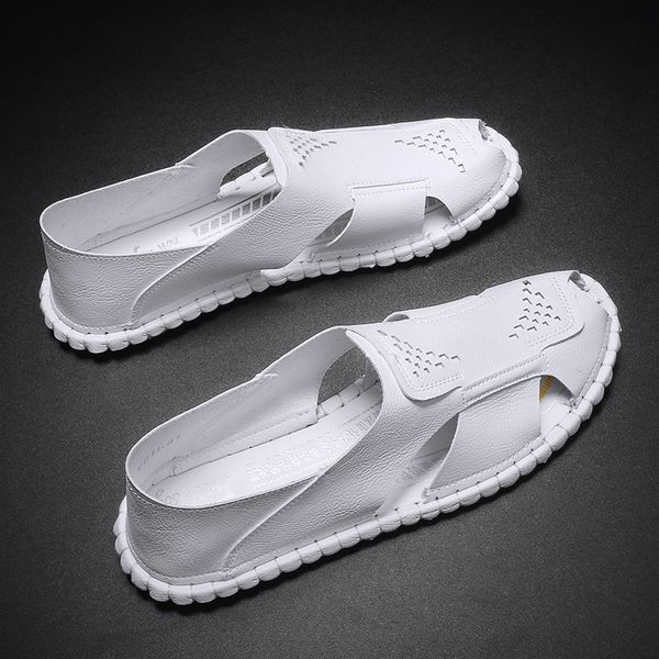 2020 summer new handmade mens sandals white leather comfort loafers hollow gasual breathable outdoor beach slippers, Black
2020 summer new handmade mens sandals white leather comfort loafers hollow gasual breathable outdoor beach slippers, Black