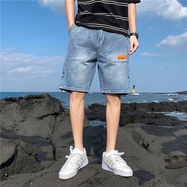 men's jeans bull-puncher knickers men straight loose leisure pants in summer 2021 five division of ins breeches 7, Blue
men's jeans bull-puncher knickers men straight loose leisure pants in summer 2021 five division of ins breeches 7, Blue