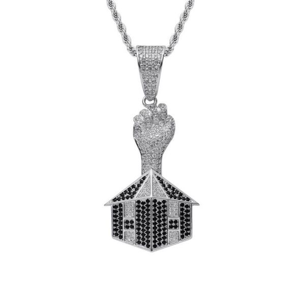 iced out fist house pendant with tennis chain bling hip hop gold silver color mens/women charm chain jewelry new
iced out fist house pendant with tennis chain bling hip hop gold silver color mens/women charm chain jewelry new