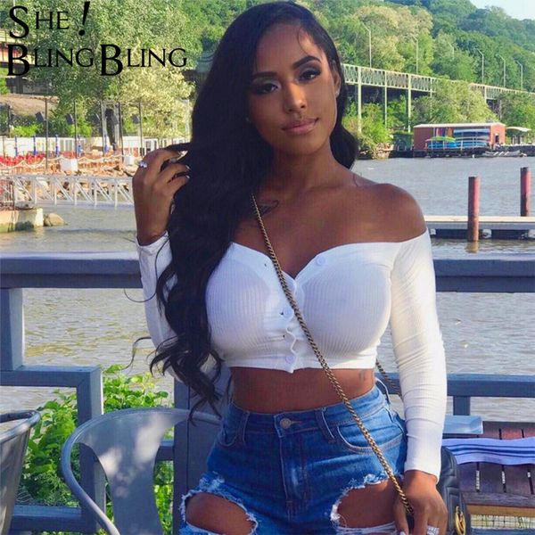 sheblingbling slash neck rib knit t-shirt off shoulder button front long sleeve autumn women crop t-shirts multicolor, White
sheblingbling slash neck rib knit t-shirt off shoulder button front long sleeve autumn women crop t-shirts multicolor, White