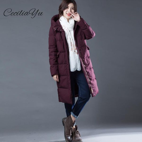 ceciliayu 2018 winter new selling down garments white duck down long-size loose garments women coat, Black
ceciliayu 2018 winter new selling down garments white duck down long-size loose garments women coat, Black
