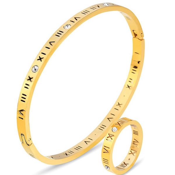 fashion titanium steel number cuff bangle + finger ring zircon jewelry set hollow rome letter number wedding jewelry set, Silver
fashion titanium steel number cuff bangle + finger ring zircon jewelry set hollow rome letter number wedding jewelry set, Silver