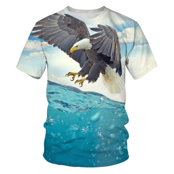 summer t-shirt men's 3d digital printing round neck short sleeve animal eagle pattern streetwear men's cotton fashion, White;black
summer t-shirt men's 3d digital printing round neck short sleeve animal eagle pattern streetwear men's cotton fashion, White;black