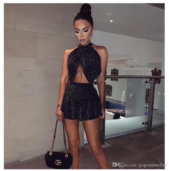 summer women two piece dress fashion split halter belly buttom women two piece sets fashion designer mini two piece dresses, White
summer women two piece dress fashion split halter belly buttom women two piece sets fashion designer mini two piece dresses, White