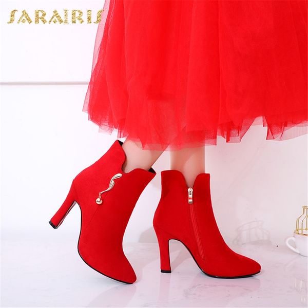 sarairis 2020 new fashion black red office shoes women boots female high heels zip up pointed toe ankle boots woman shoes lady
sarairis 2020 new fashion black red office shoes women boots female high heels zip up pointed toe ankle boots woman shoes lady