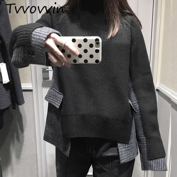 2019 autumn winter new fashion trend clothing long-sleeved solid color color matching high collar long sleeve c367, White;black
2019 autumn winter new fashion trend clothing long-sleeved solid color color matching high collar long sleeve c367, White;black
