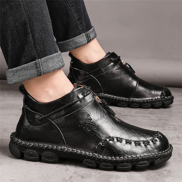handmade soft sole men's boot british men boots fashion casual soft sole short boots fashion sneakers leather dad shoes 20, Black
handmade soft sole men's boot british men boots fashion casual soft sole short boots fashion sneakers leather dad shoes 20, Black