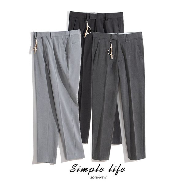 men's suits & blazers autumn trousers men slim straight business suit pants japan style casual cropped large size mens formal, White;black
men's suits & blazers autumn trousers men slim straight business suit pants japan style casual cropped large size mens formal, White;black