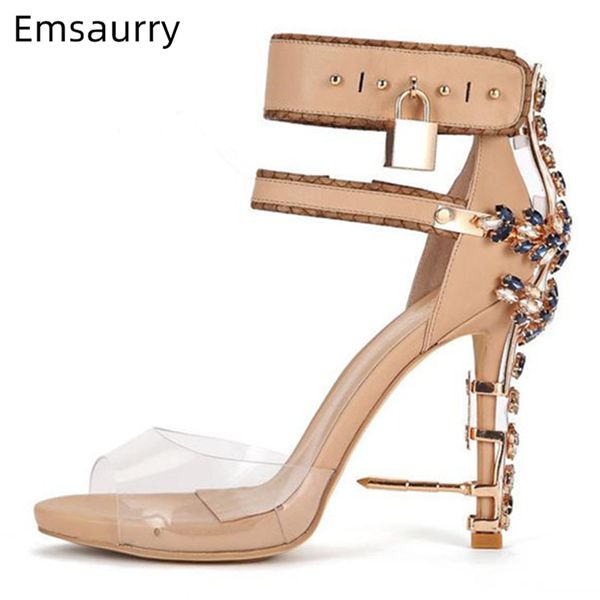 unique pvc transparent colorful crystal summer shoes woman cover heel ankle strappy locked sandals women y200702, Black
unique pvc transparent colorful crystal summer shoes woman cover heel ankle strappy locked sandals women y200702, Black