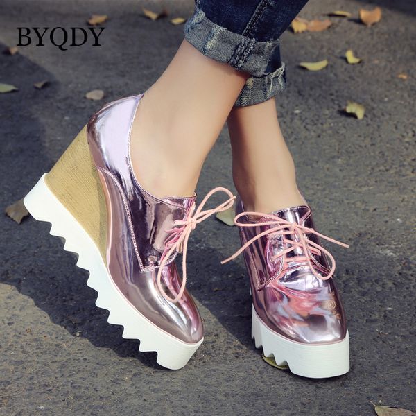 byqdy мода pu кожа bling оксфорды клинья золото серебро туфли на платформе женщины свободного покроя розовый высокие каблуки насосы хорошего, Black
byqdy мода pu кожа bling оксфорды клинья золото серебро туфли на платформе женщины свободного покроя розовый высокие каблуки насосы хорошего, Black