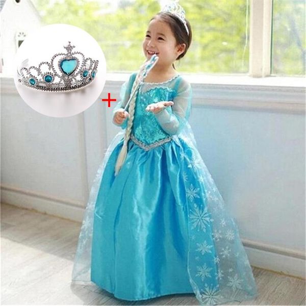 

fancy 4-10y baby girl princess dress for girls clothing wear cosplay costume halloween christmas party with crown, Red;yellow