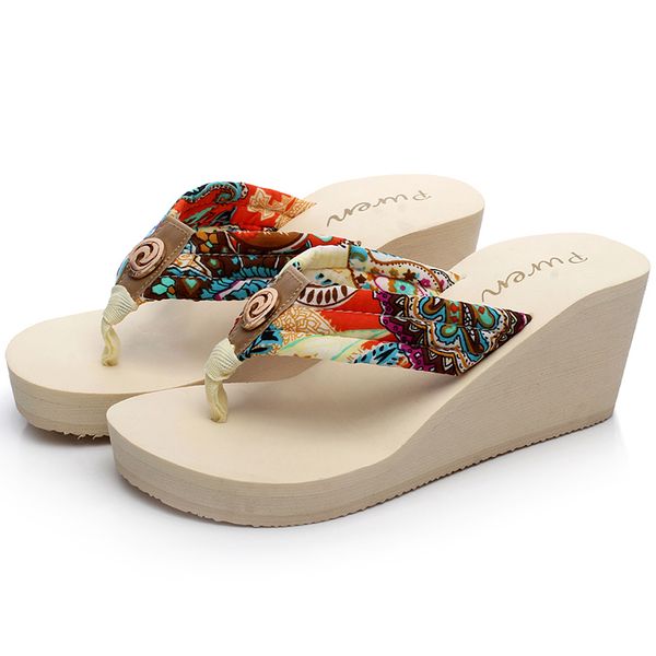 bohemia style 2019 new fashion holiday beach sandals wedge platform thongs slippers flip flops dropshipping 7cm heel shoes, Black
bohemia style 2019 new fashion holiday beach sandals wedge platform thongs slippers flip flops dropshipping 7cm heel shoes, Black