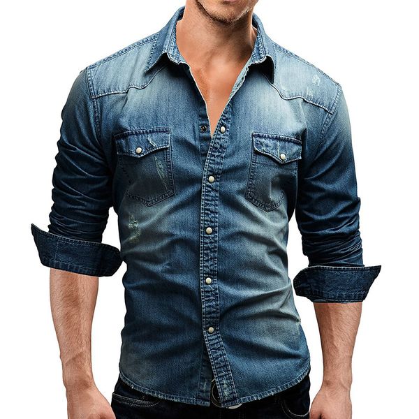 fashion long sleeve slim fit lapel collar pockets denim shirt casual men's men's casual shirts, White;black
fashion long sleeve slim fit lapel collar pockets denim shirt casual men's men's casual shirts, White;black