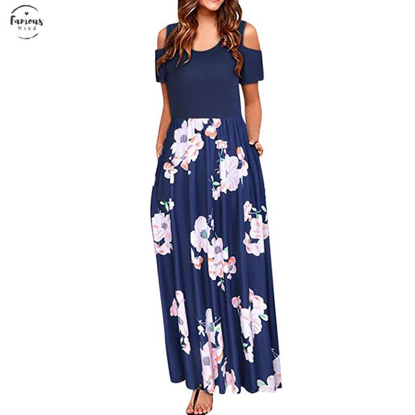women cold shoulder summer dress pocket floral print elegant maxi short sleeve casual dresses woman party night vestidos verano, Black;gray
women cold shoulder summer dress pocket floral print elegant maxi short sleeve casual dresses woman party night vestidos verano, Black;gray