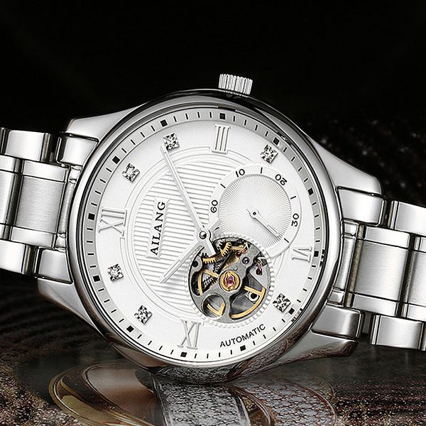 ailang watch men's mechanical watch hollow automatic waterproof authentic fashion tide simple casual men's, Slivery;brown
ailang watch men's mechanical watch hollow automatic waterproof authentic fashion tide simple casual men's, Slivery;brown