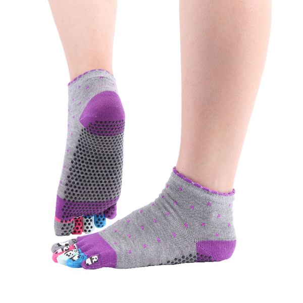 2 pair women cotton anti-skid yoga socks with grips cute cartoon five toe non slip massage sock for pilates ballet dance fitness, Black
2 pair women cotton anti-skid yoga socks with grips cute cartoon five toe non slip massage sock for pilates ballet dance fitness, Black