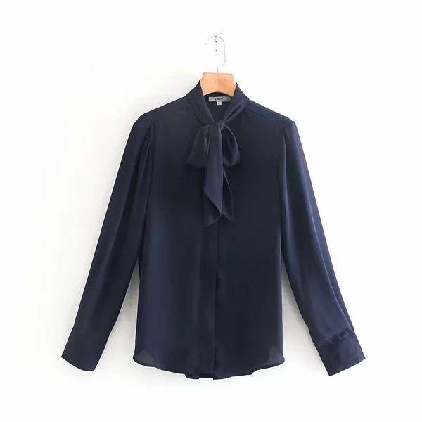 solid women stand collar bow tie shirt 2019 autumn leisure lady long sleeve blouse loose s6630, White
solid women stand collar bow tie shirt 2019 autumn leisure lady long sleeve blouse loose s6630, White