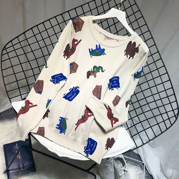 animal print women sweaters autumn wear soft warm winter sweaters female elephant print knitted pullovers, White;black
animal print women sweaters autumn wear soft warm winter sweaters female elephant print knitted pullovers, White;black