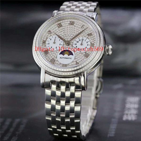 new diamond mens watch complications watch swiss 9100 automatic mechanical 28800 vph date moon phase sapphire crystal 316l stainless steel, Slivery;brown
new diamond mens watch complications watch swiss 9100 automatic mechanical 28800 vph date moon phase sapphire crystal 316l stainless steel, Slivery;brown