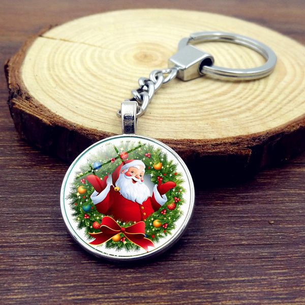 time zircon keychain christmas series creative glass pendant key pendant gift, Silver
time zircon keychain christmas series creative glass pendant key pendant gift, Silver