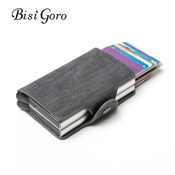 bisi goro rfid anti-theft double boxes wallet 2020 new card holder denim men business -up metal id case, Red;black
bisi goro rfid anti-theft double boxes wallet 2020 new card holder denim men business -up metal id case, Red;black