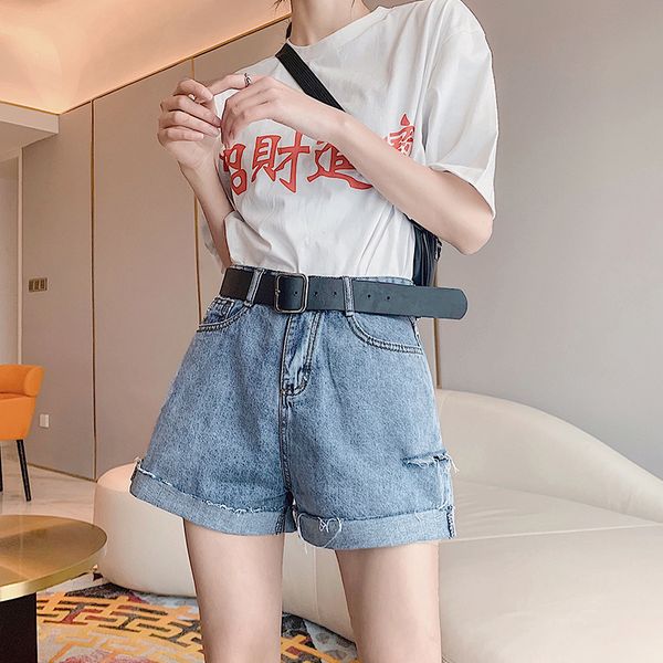 middle waist litter washed thigh ripped womens demin short female short jeans, Blue
middle waist litter washed thigh ripped womens demin short female short jeans, Blue