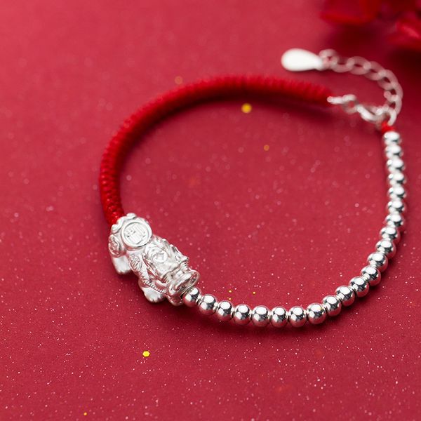 s990 sterling silver brave troops bracelet lucky pixiu bangle wax string fashion friendship gift handmade women jewelry, Golden;silver
s990 sterling silver brave troops bracelet lucky pixiu bangle wax string fashion friendship gift handmade women jewelry, Golden;silver