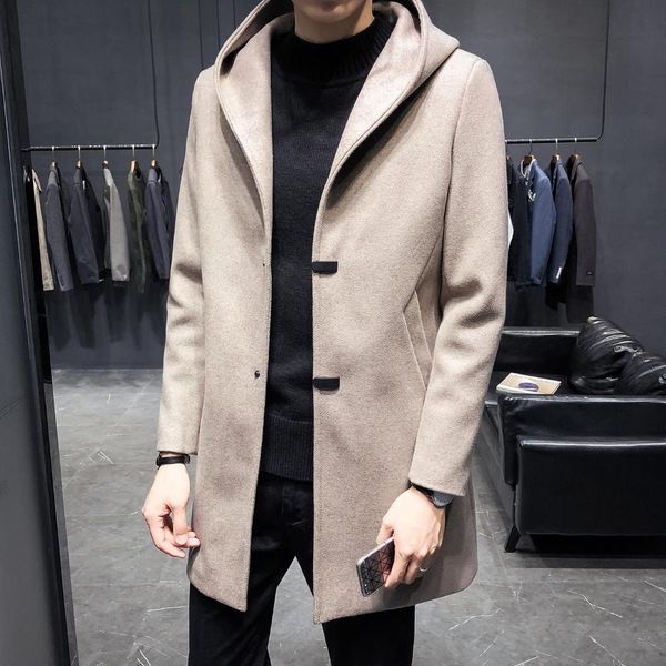 men with cotton windbreaker male hooded winter with thick woolen cloth coat of cultivate one 's morality male cloth coat, Black;brown
men with cotton windbreaker male hooded winter with thick woolen cloth coat of cultivate one 's morality male cloth coat, Black;brown