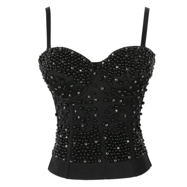 women's dance bra cropped vest camis plus size 2019 black bustier pearls diamond push up night club bralette, White
women's dance bra cropped vest camis plus size 2019 black bustier pearls diamond push up night club bralette, White