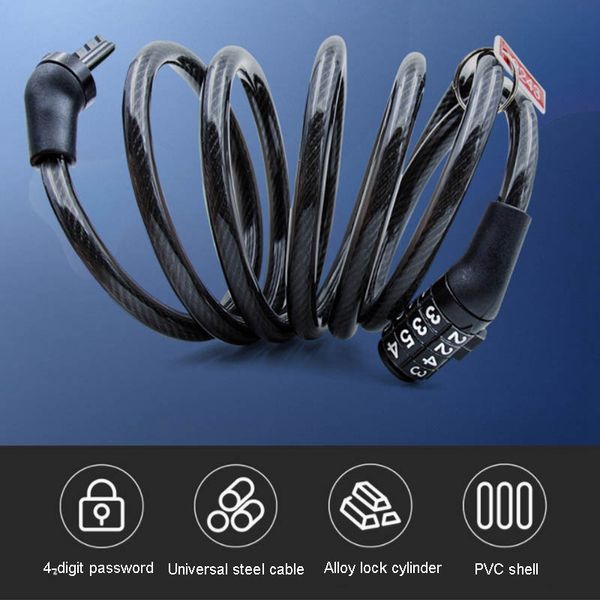 4-digit password lock mountain bike bicycle code security anti-theft cable lock steel wire 5-door candado bicicleta
4-digit password lock mountain bike bicycle code security anti-theft cable lock steel wire 5-door candado bicicleta