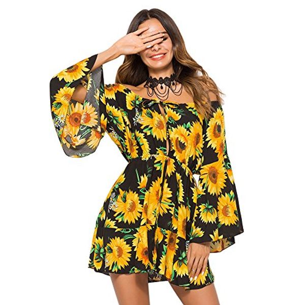 ary women's off shoulder floral short midi summer beach long sleeve boho dress, Black;gray
ary women's off shoulder floral short midi summer beach long sleeve boho dress, Black;gray