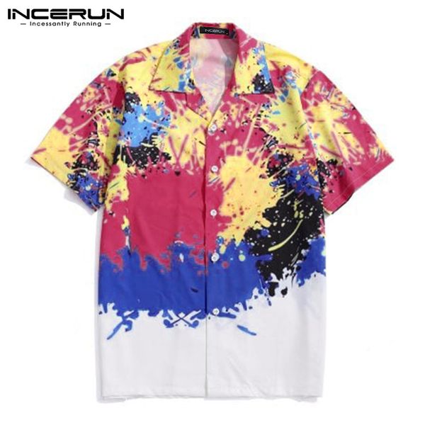 men's casual shirts incerun man colorful floral blusas loose breathable hombre camisa fashion men printed short sleeve lapel shirt 5xl, White;black
men's casual shirts incerun man colorful floral blusas loose breathable hombre camisa fashion men printed short sleeve lapel shirt 5xl, White;black