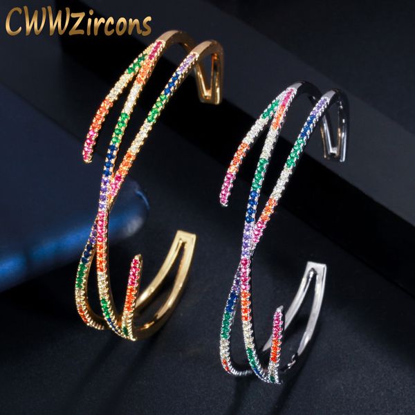 cwwzircons adjustable geometric cross rainbow color cubic zirconia luxury big wide bracelet bangles for women jewelry bg033, Black
cwwzircons adjustable geometric cross rainbow color cubic zirconia luxury big wide bracelet bangles for women jewelry bg033, Black
