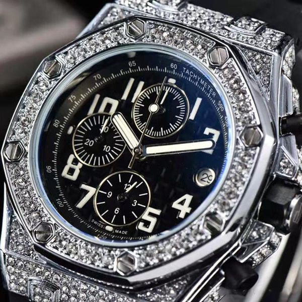 2020 men fashion large dial quartz watch luxury men's fully functional chronograph diamond inlay case mens sport watch wholesale 188, Slivery;brown
2020 men fashion large dial quartz watch luxury men's fully functional chronograph diamond inlay case mens sport watch wholesale 188, Slivery;brown