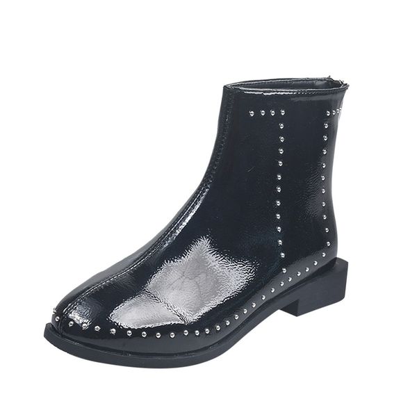 women winter zipper rivets fleeces lining ankle cool warm soft casual boots, Black
women winter zipper rivets fleeces lining ankle cool warm soft casual boots, Black