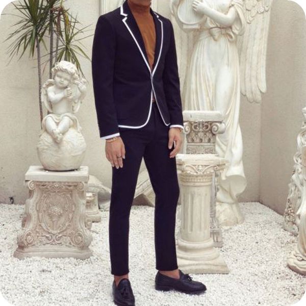 navy blue men suits for prom party groom tuxedo trajes de hombre 2piece slim fit costume homme notched lapel man outfits terno masculino, Black;gray
navy blue men suits for prom party groom tuxedo trajes de hombre 2piece slim fit costume homme notched lapel man outfits terno masculino, Black;gray